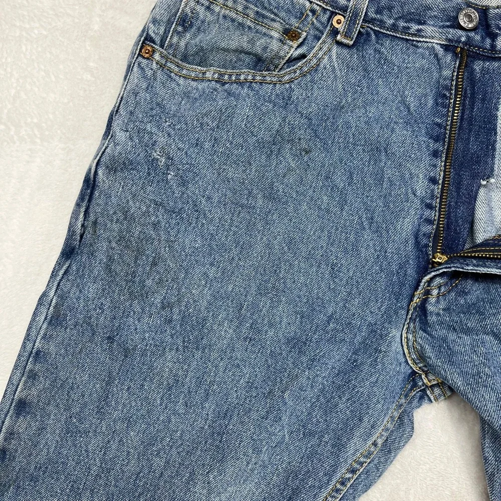 Levi's 505 Regular Fit Straight Jeans Men's Blue Denim Pockets Classic - 34X32.5